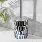 Escenzy Cute Toilet Brush and Holder Set Mosaic Glass | Non-Rustic Stainless - Image 7