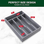 Bellsal Grey Utensil Organizer 10 Inch Silverware Tray - Image 3