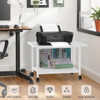 Printer Stand with Storage Under Desk Shelf, Desktop Printer Stand Organizer - Image 7