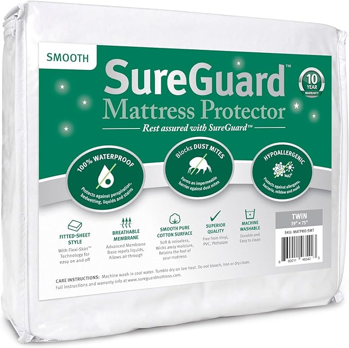 SureGuard Twin Size Mattress Protector by SureGuardMattressProtectors