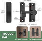 Barn Door Lock Latch, 90/180 Degree Flip Sliding Door Latch - Image 2