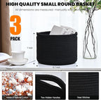Small Black Baskets for Organizing, Storage Baskets for Shelves, Small Woven - Image 3