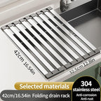 Foldable Dish Drying Rack, Over The Sink Dish Drying Rack ，Dish Drying mat，Dish - Image 2