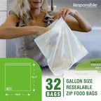 Responsible Products Certified Compostable Large GALLON Resealable Zip Bag - Image 2