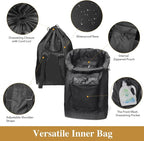 60L 2-in-1 Laundry Hamper with Laundry Backpack, Waterproof Basket with Lid - Image 5