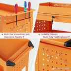 3 Tier Rolling Tool Cart on Wheels, Heavy Duty Service Cart Industrial Utility - Image 4