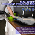 2500W Handheld Steam Cleaner, Portable Car Steamer - Image 2