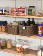 StorageWorks Round Paper Rope Storage Baskets, Rectangular Wicker Baskets - Image 6
