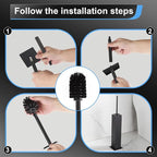 BVL Toilet Brush and Holder Set Black Stainless Steel 304 Square Freestanding - Image 5