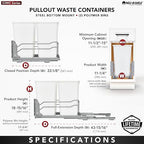 Rev-A-Shelf Double Pullout Trash Can - Image 8