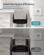 SONGMICS 13-Gallon Dual Kitchen Trash Can, 5.3 and 8 Gallon Compartments - Image 3