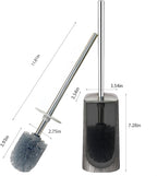 Marble Colored Toilet Brush and Holder Set, Stainless Steel Long Handle and - Image 2