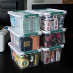 6 Quart Plastic Stackable Storage Latch Bins - Image 5