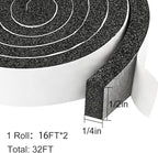 2 Rolls 1/2 Inch W 1/4 T Weather Stripping Air Conditioner Open Cell Foam Seal - Image 4