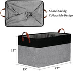 DULLEMELO Extra Large Canvas Fabric Storage Basket, 70L Foldable Closet Storage - Image 5