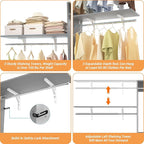 8FT Closet System with Shelves, Wall Mount Bedroom Wardrobe Walk-in Closet - Image 6