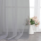 Chyhomenyc Sheer Light Grey Curtains 90 inches Long 2 Panels, Light Filtering - Image 6