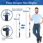 Floor Scraper Telescopic, 38 to 52in 4Inch Razor Blade Floor Scrapers Long - Image 2