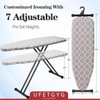 Ironing Board with Silicone Iron Rest pad, Extra Thick Cover, 14x54 Compact and - Image 2