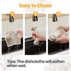 JOYMOOP 6 Pack Dishcloths for Kitchen, Reusable Absorbent Non-Scratch Cleaning - Image 3