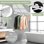 Wall Mounted Clothes Drying Rack, 5 Aluminum Rods, Collapsible, 32 inches - Image 5