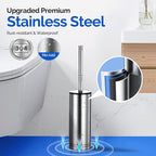 Hamitor Toilet Brush and Holder Set: 304 Stainless Steel Rustproof Toilet - Image 3