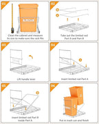 Double 37 Quart Pull Out Trash Can Under Cabinet, Under Sink Trash Rack - Image 6
