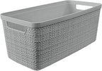 Curver Jute Decorative Plastic Organization and Storage Basket Perfect Bins - Image 3