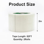 2 Rolls Drywall Repair Joint Tape, 2 Inch x 164FT, Self-Adhesive Drywall Mesh - Image 2