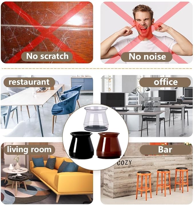 40 Pack Extra Small Chair Leg Floor Protectors Silicone Covers to Protect - Image 3