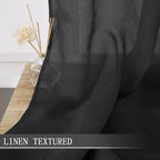 Tollpiz Sheer Curtains Bedroom Linen Textured Curtain Sheers Light Filtering - Image 2