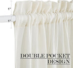 NICETOWN Side Light Door Curtains 40 inch Length Privacy Linen Texture Semi - Image 2