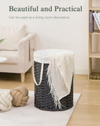 Laundry Hamper Laundry Basket Round 19.0 Gal Handwoven Rattan Laundry Basket - Image 8