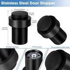 Chumia 10 Pcs Door Stopper Mounted Floor Stops Stainless Steel Cylindrical - Image 2