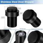 Chumia 30 Pcs Door Stopper Mounted Floor Stops Stainless Steel Cylindrical - Image 2