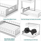 bukfen Under Sink Organizer, Pull Out Cabinet Organizer 2-Tier Slide Out - Image 7