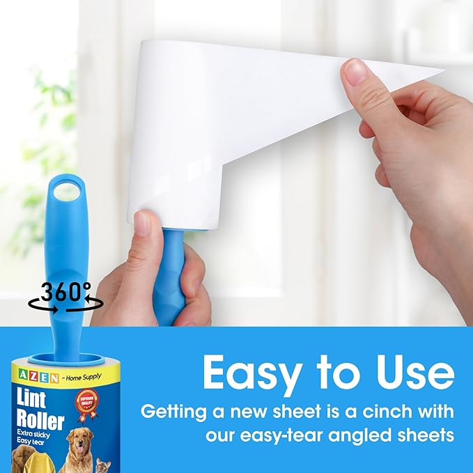 AZEN Lint Roller, Lint Rollers for Pet Hair Extra Sticky, 1200 Sheets Lint - Image 4