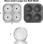 Nax Caki 3D Ball Crystal Ice Cube Tray, Large Ball Silicone Fun Shapes Whiskey - Image 4
