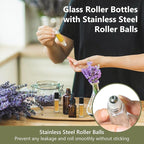 KEYWING 54 Pack Clear Essential Oil Roller Bottles – 10ml Glass Roll-On Bottles - Image 5