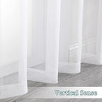 Chyhomenyc White Sheer Curtains 108 Inch Length 2 Panels Set, Extra Long Light - Image 9