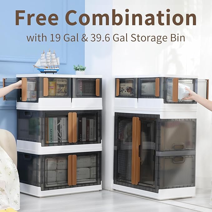 HAIXIN Cube Storage Bins with Lids, organization and storage with 4 Doors - Image 6