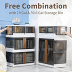 HAIXIN Closet Organizers and Storage, 4 Doors Opening Stackable Storage Box - Image 4