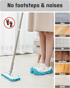 8 Pcs Mop Slippers Socks Floor Cleaning, Microfiber Shoe Covers dust Washable - Image 6