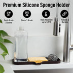 Zulay Kitchen Large Silicone Sponge Holder – Flexible Sink Organizer Tray - Image 2