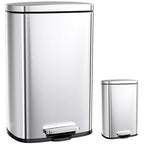 Arlopu 13.2+1.3 Gallon Step Trash Can, Stainless Steel Garbage Bin, Soft-Close by Arlopu