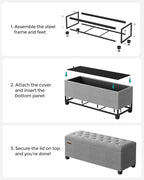 SONGMICS Storage Ottoman Bench, Foot Rest - Image 7