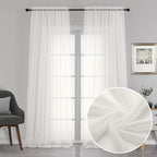 Chyhomenyc Sheer Curtains 120 Inch Extra Long, 2 Pieces, Rod Pocket Top Soft by Chyhomenyc