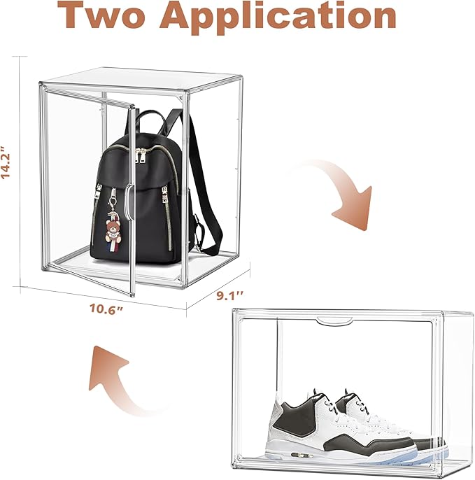 4Pack Clear Shoe Box Organizer, Acrylic Display Cases - Image 2