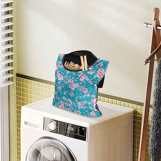 Cherry Blossom Clothespin Pouch Clothespin Bag - Image 3
