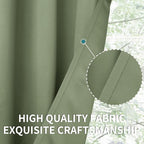 BGment Olive Green Blackout Curtains 63 Inch Length - Image 6